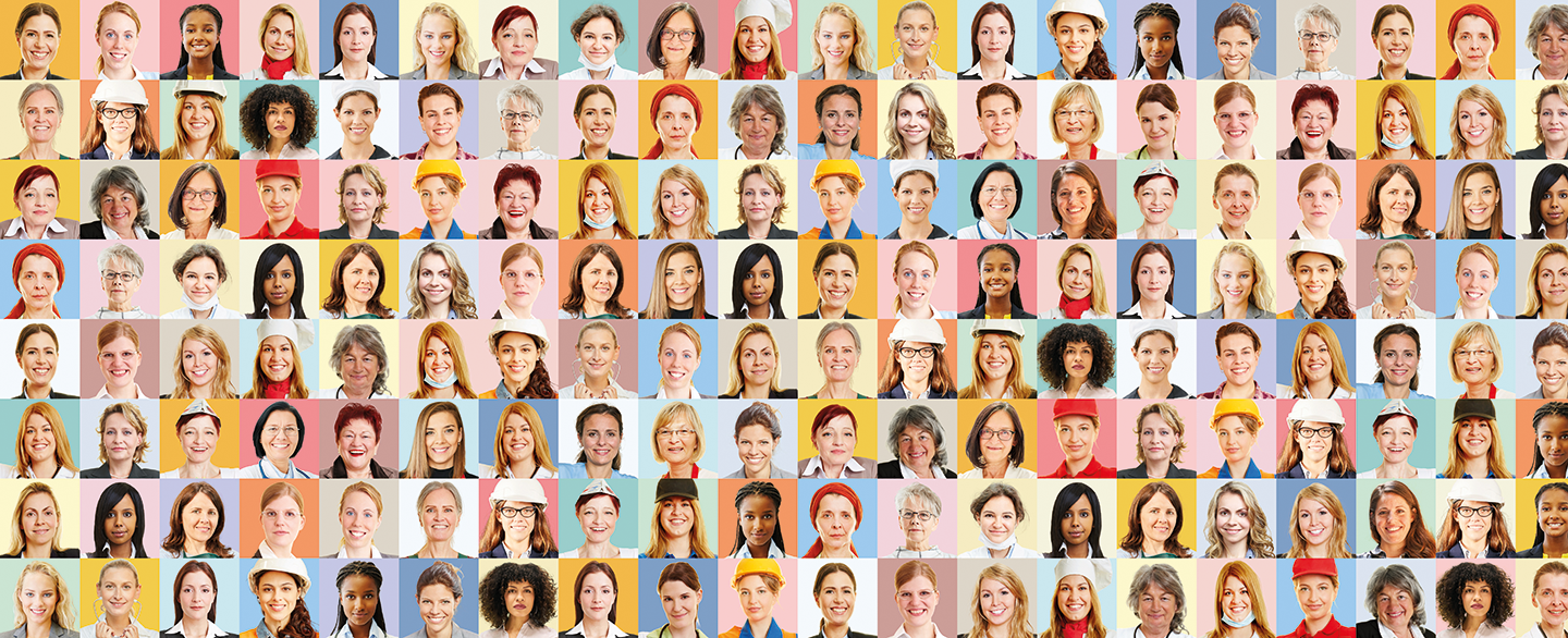 Collage aus Frauenköpfen zum Thema Pensionsantritt © Adobe Stock Robert Kneschke