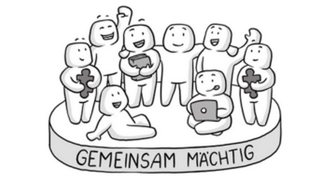 Grafik Gemeinsam mächtig - Gewerkschaftsschule © Lana Lauren