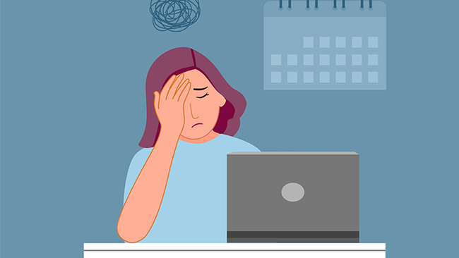 Deprimierte Frau - Imagebild H&auml;usliche Gewalt im B&uuml;ro erkennen &copy; Orapun - stock.adobe.com