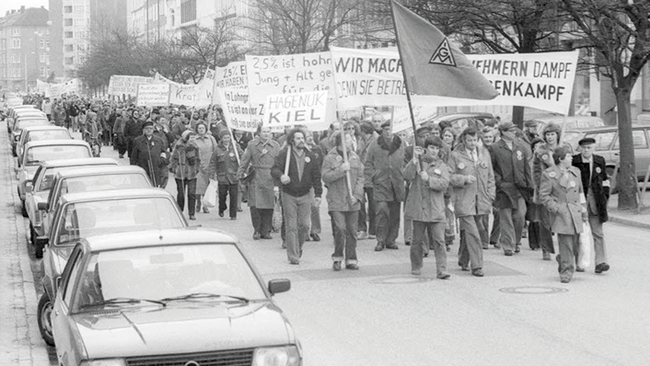 Streik der Industriegewerkschaft Metall © Stadtarchiv Kiel / Friedrich Magnussen, CC BY-SA 3.0 D
