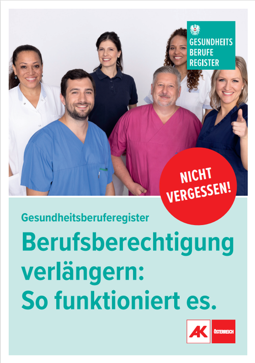 Gesundheitsberuferegister Folder Cover © Arbeiterkammer