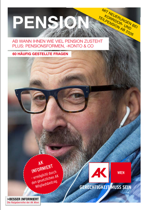 Cover Ratgeber zum Thema Pension: 60 H&auml;ufig gestellte Fragen &copy; AK Wien